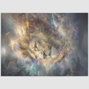 Papel De Seda Decoupage Nebula Cosmic Lion Vibrant Color