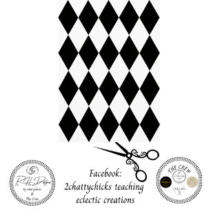 Papel De Seda Decoupage Negro Blanco Patrón de Diamante Arlequín