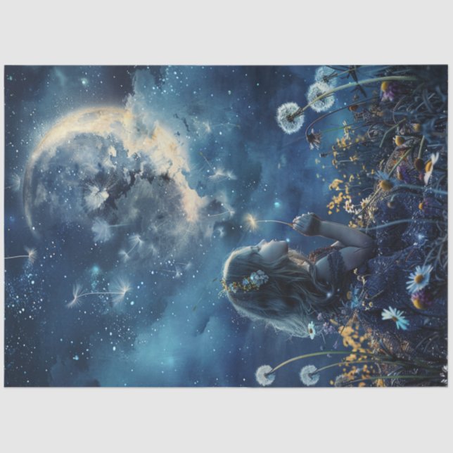 Papel De Seda Decoupage Niña Pequeña Campo Dandelis & Moon (Anverso)