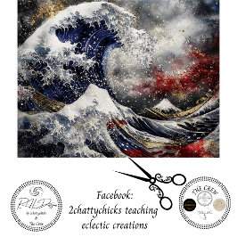 Papel De Seda Decoupage Ola Oceánica Masiva Bandera de EE. UU.