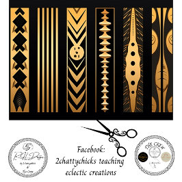 Papel De Seda Decoupage Oro Patrones Ornamentales Negros Incrust