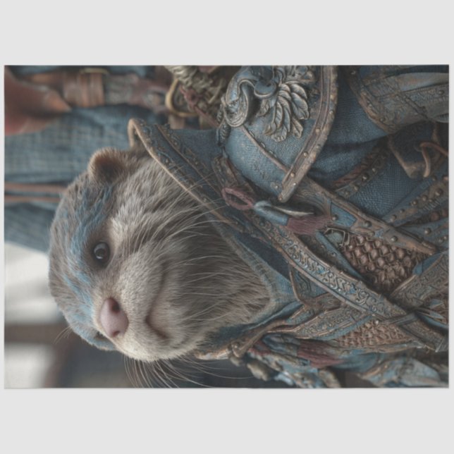 Papel De Seda Decoupage Otter Warrior Blue Suite (Anverso)