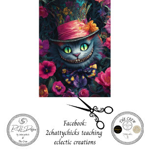 Papel De Seda Decoupage País de las Maravillas Gato Sombrero Flo