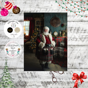 Papel De Seda Decoupage Papá Noel escocés Fiesta Navideña