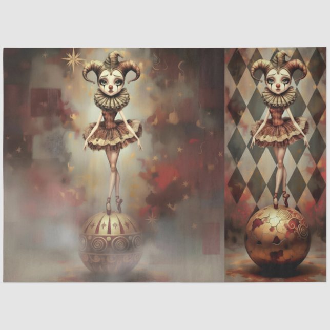 Papel De Seda Decoupage Paper Melancholic Clown  (Anverso)