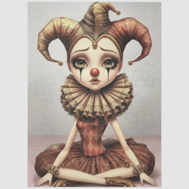 Papel De Seda Decoupage Paper Melancholic Clown  (Anverso)