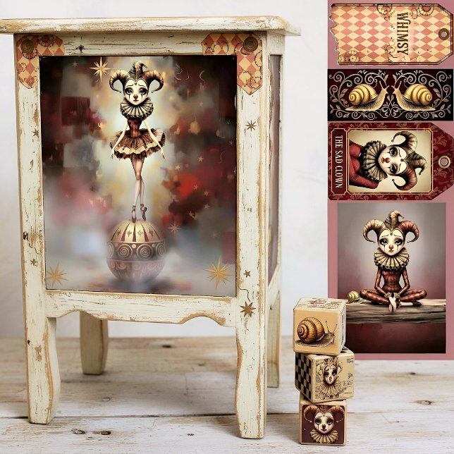 Papel De Seda Decoupage Paper Melancholic Clown  (Subido por el creador)