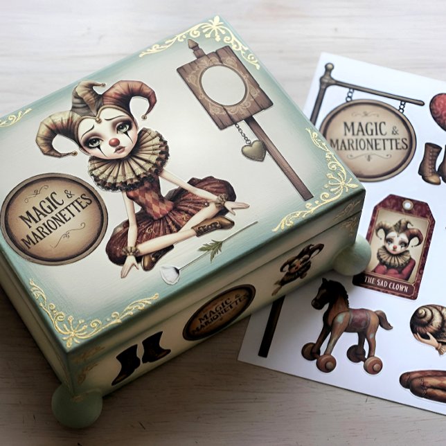 Papel De Seda Decoupage Paper Melancholic Clown  (Subido por el creador)