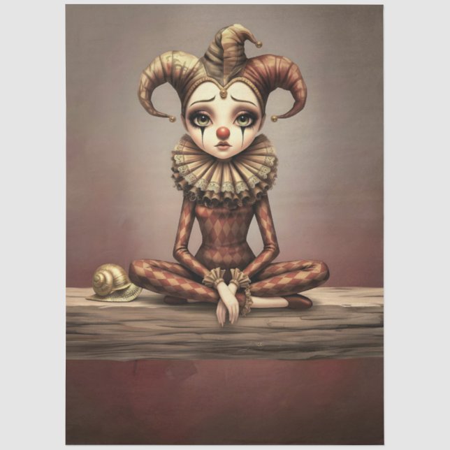 Papel De Seda Decoupage Paper Melancholic Clown  (Anverso)
