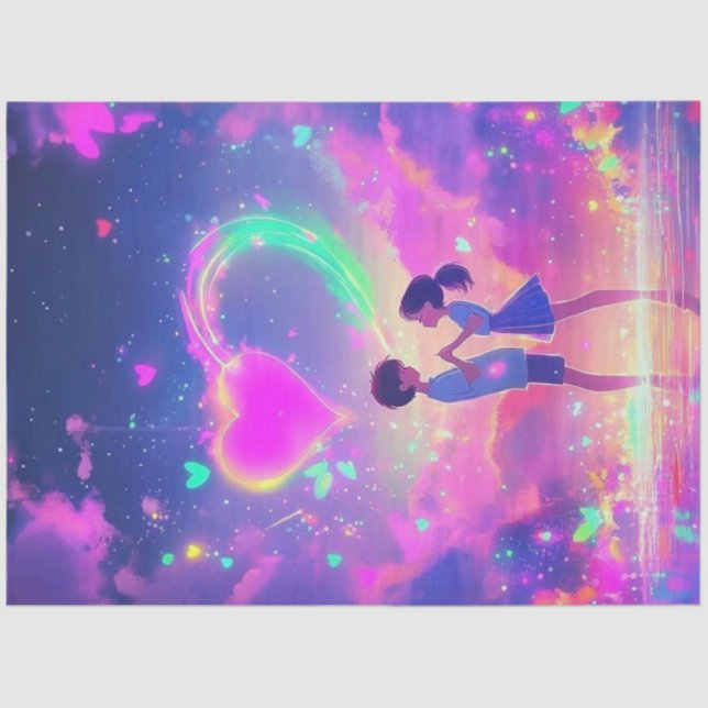 Papel De Seda Decoupage Pareja En Amor Ambientes Mágicos (Anverso)