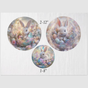 Papel De Seda Decoupage Pascua Primavera 12" y 8" Rondas