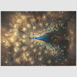 Papel De Seda Decoupage Pavón Celestial Elegancia Regia