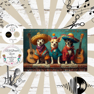 Papel De Seda Decoupage Perros Chihuahua Mexicanos Plumas Funk