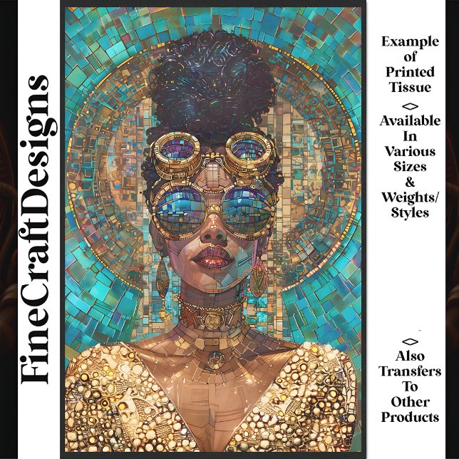 Papel De Seda Decoupage Piel Oscura Mujer Mosaico Falso Dorado 0 (Subido por el creador)