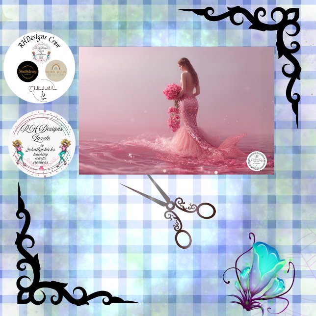 Papel De Seda Decoupage Pink Fantasy Mermaid Ocean Themed (Subido por el creador)