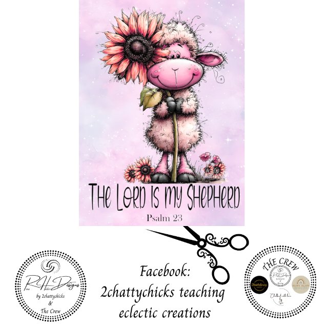 Papel De Seda Decoupage Pink Sheep Lord is my Shepard Psalm 23  (Subido por el creador)