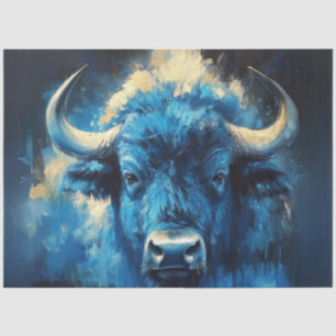 Papel De Seda Decoupage Pintura contemporánea de ciervo azul