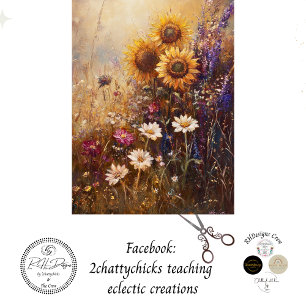 Papel De Seda Decoupage Pintura de época girasol y flores silves