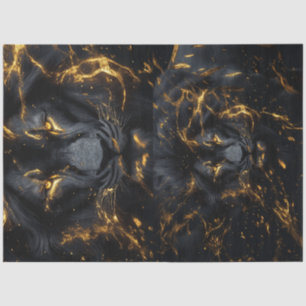 Papel De Seda Decoupage Pitch Black Lion Set (Leer Descripción)