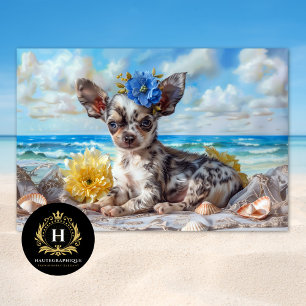 Papel De Seda Decoupage Playa Feliz Chihuahua Manchado 