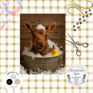 Papel De Seda Decoupage Playous Moose Calf Bubble Bath