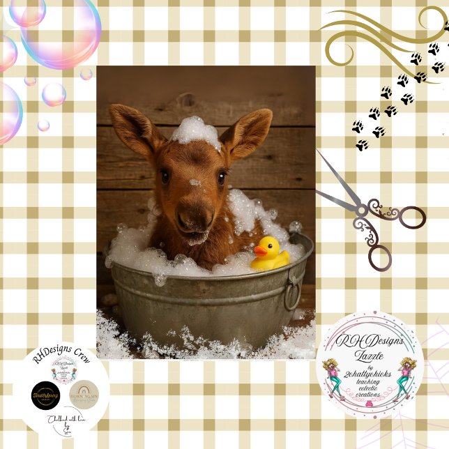 Papel De Seda Decoupage Playous Moose Calf Bubble Bath (Subido por el creador)
