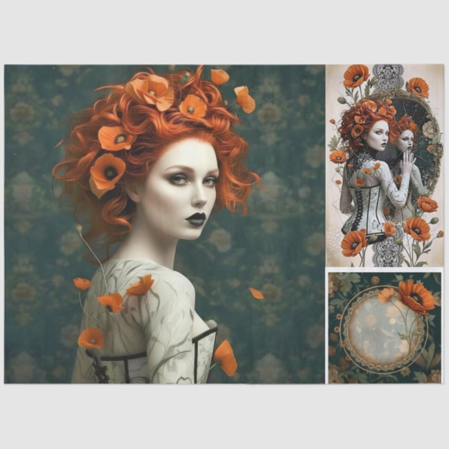 Papel De Seda Decoupage Poetic Gothic Motifs  (Anverso)