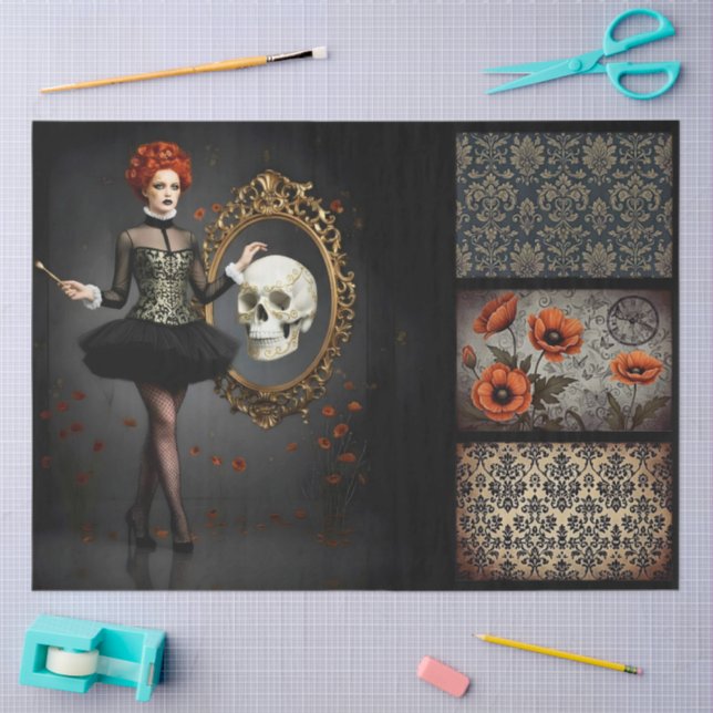 Papel De Seda Decoupage Poetic Gothic Motifs  (Artesanía)