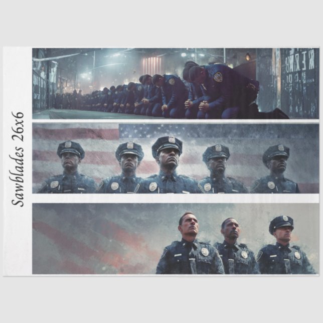 Papel De Seda Decoupage Police Tribute Handsaws  (Anverso)