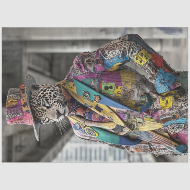 Papel De Seda Decoupage Pop Art Fashion Show Leopard (Anverso)