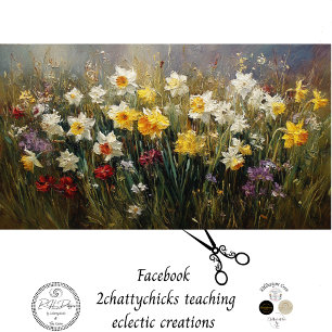 Papel De Seda Decoupage Prado de Flores Silvestres Narcisos Kayl