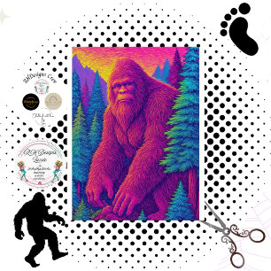 Papel De Seda Decoupage Psicodélico Bigfoot Magenta Peludo 