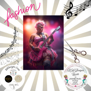 Papel De Seda Decoupage Punk Rocker Pink