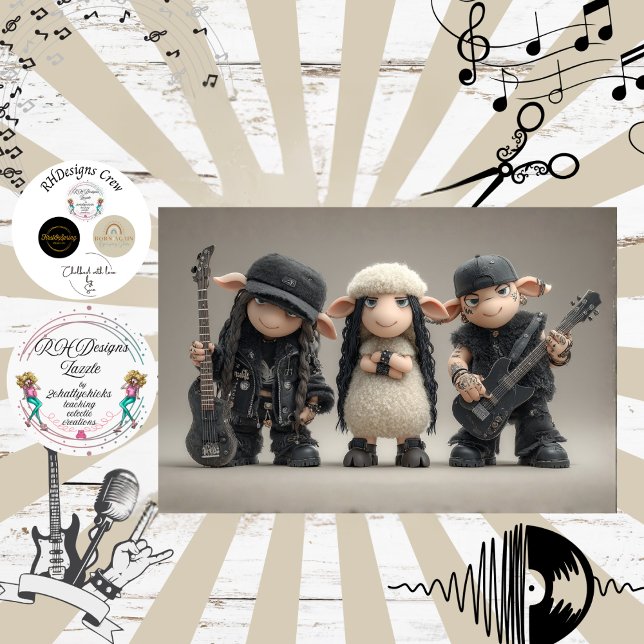 Papel De Seda Decoupage Punk Sheep Fur Feather Funk Band (Subido por el creador)