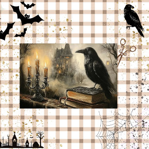 Papel De Seda Decoupage Raven Gótico Hauned Mansión Foggy