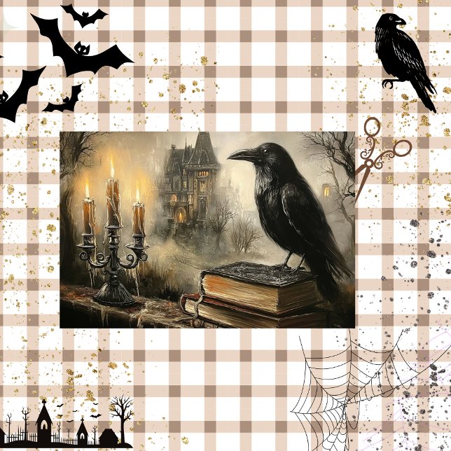 Papel De Seda Decoupage Raven Gótico Hauned Mansión Foggy (Subido por el creador)