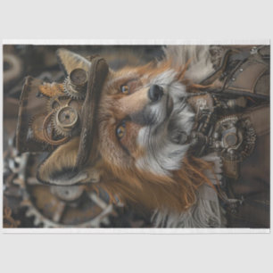 Papel De Seda Decoupage Red Fox Steampunk