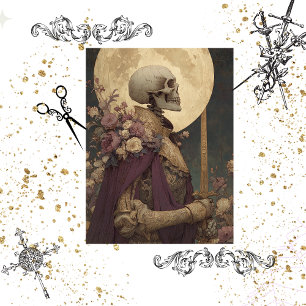 Papel De Seda Decoupage Regal King Skeleton Elegancia gótica