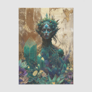 Papel De Seda Decoupage Reina del Bosque de Fantasía Sueños Esme