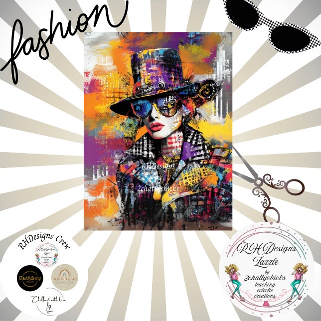 Papel De Seda Decoupage Resumen de Dama Vestida Vibrante Hues (Subido por el creador)