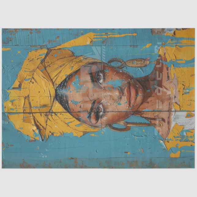 Papel De Seda Decoupage Resumen Pintando las cuentas afroamerica (Anverso)