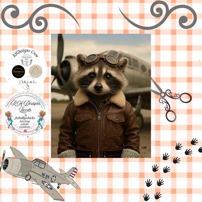 Papel De Seda Decoupage Retro Aviation Racoon Leather Jacket  (Subido por el creador)