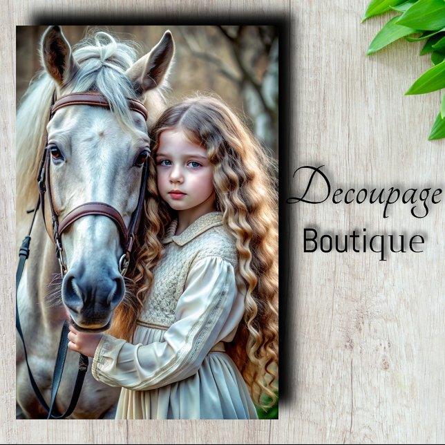 Papel De Seda Decoupage Riendas Blancas (White Reins Decoupage Tissue Paper)