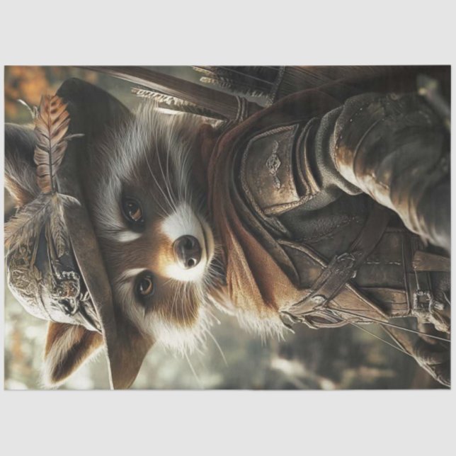 Papel De Seda Decoupage Robin Hood Raccoon Woodland Hero (Anverso)