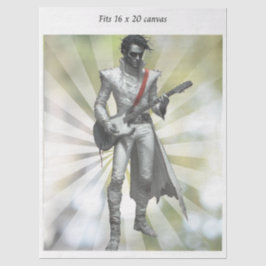 Papel De Seda Decoupage Rock N Roll Star Retro Lienzo 16x20
