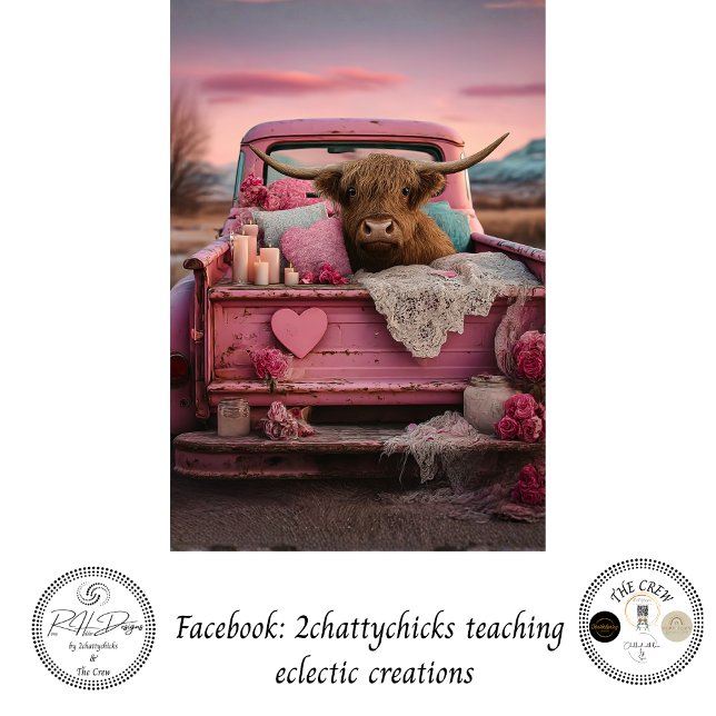 Papel De Seda Decoupage Romantic Farmhouse Highland Truck  (Subido por el creador)