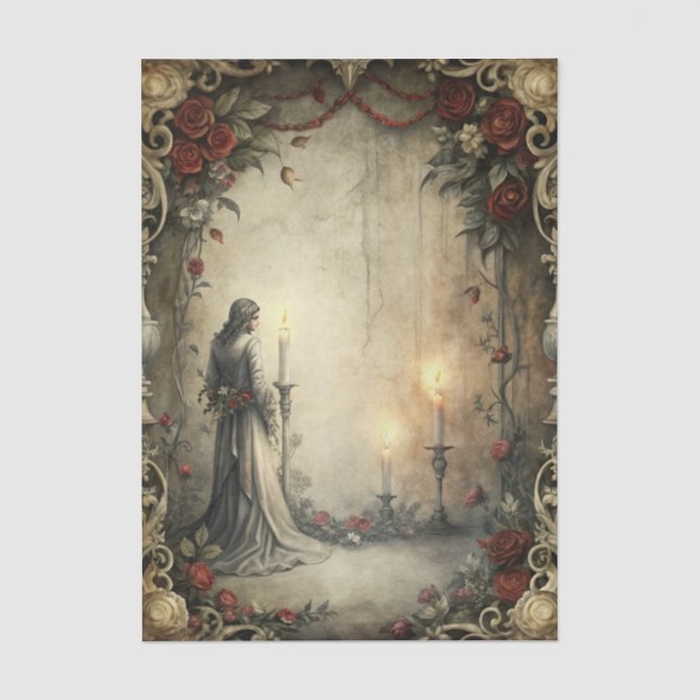 Papel De Seda Decoupage Romántico Gótico (Anverso)