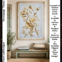 Decoupage Rosa de Yeso Francés Vintage Deslucido F