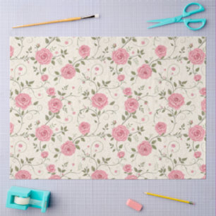 Papel De Seda Decoupage rosa rosa rosa vintage Pastel Florals