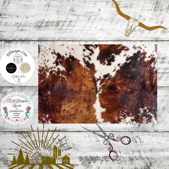 Papel De Seda Decoupage Rustic Cowhide Western  (Subido por el creador)